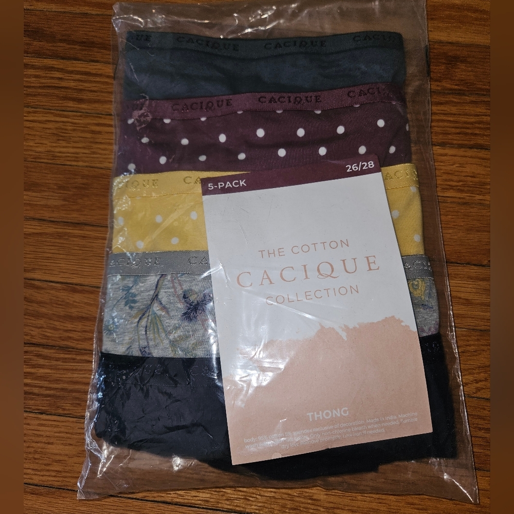 5 Pack Thongs Cacique by Lane Bryant
